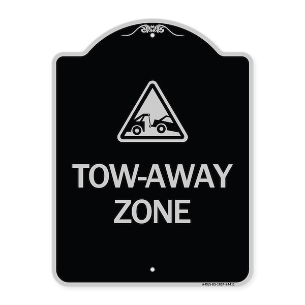 Signmission Tow-Away Zone with Graphic Heavy-Gauge Aluminum Architectural Sign, 24" x 18", BS-1824-24411 A-DES-BS-1824-24411 - main